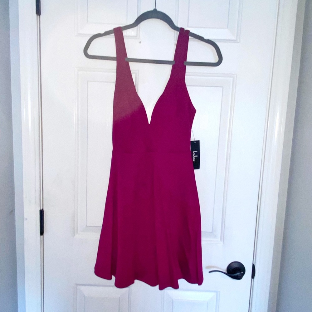 Lulus magenta womens medium strappy dress